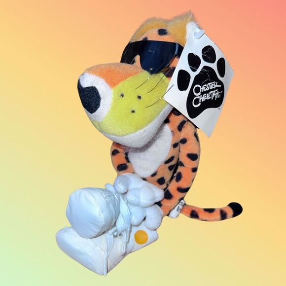 RARE NWT 1998 Vintage Chester Cheetah Bean Bag Planet Lunch Promo Plush 8” - Picture 1 of 7